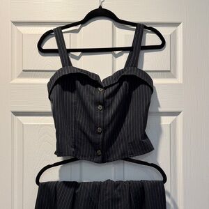 Sienna Sky Black Pinstripe Jumpsuit